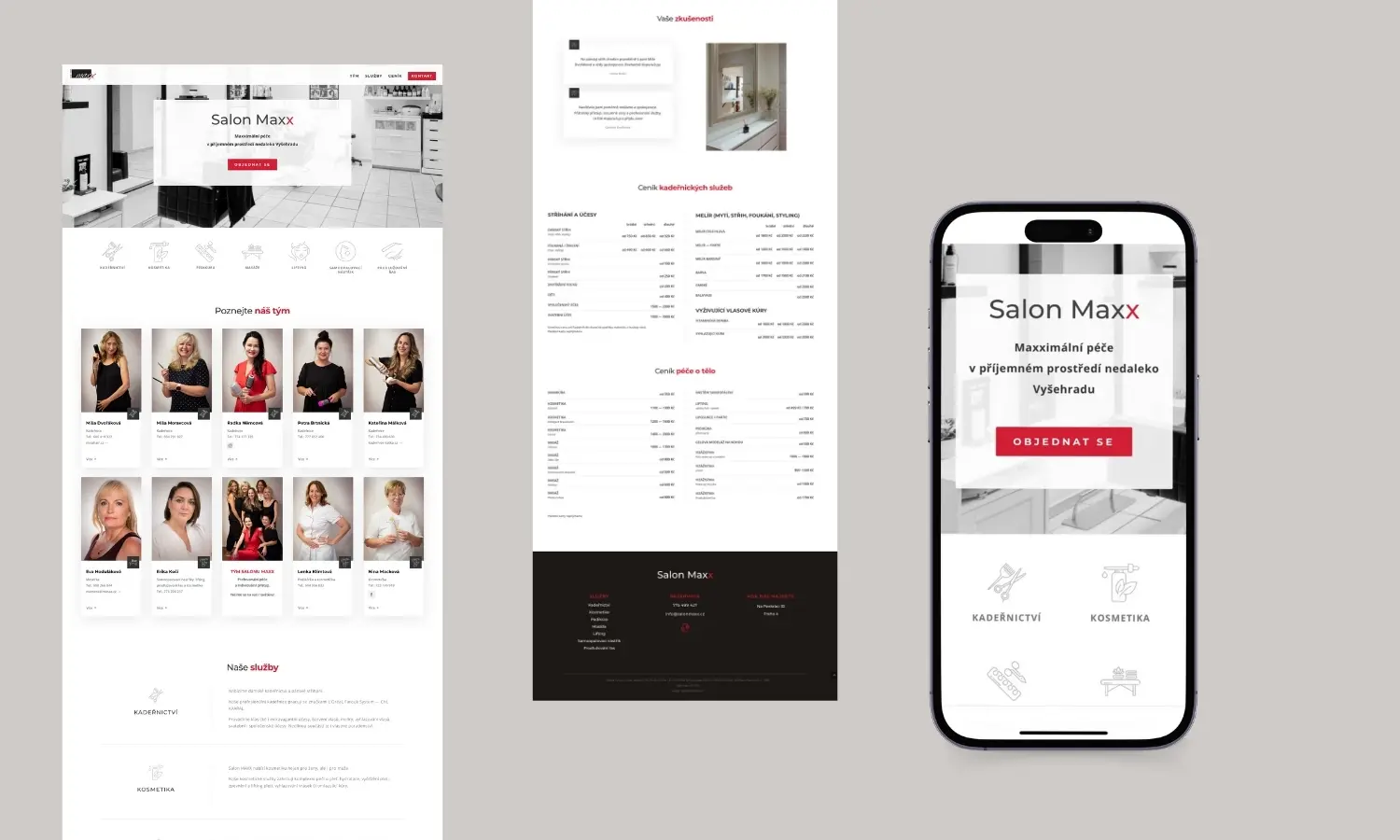 Tvorba webu pro kadreřictví - WEBNOVATION, Kateřina Grmelová